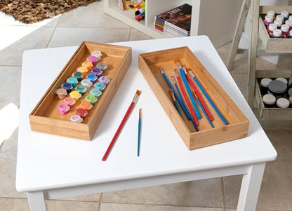 Lipper International 8186S Bamboo Wood Stacking Drawer Organizer Box, 6" x 15" - size: 6" x 15"