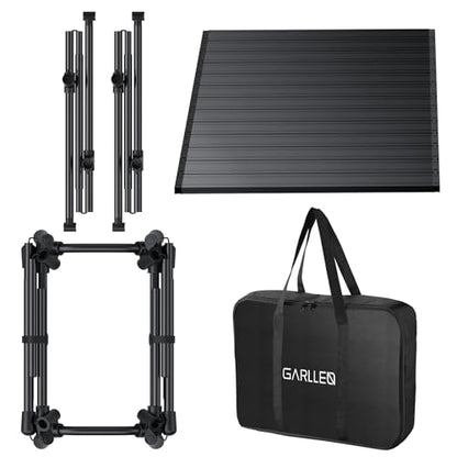 GARLLEN Folding Camping Table 176LBS Capacity, 4 Adjustable Height Roll-up Camping Table with Carrying Bag, Portable Aluminum Picnic Table for BBQ, Cooking, Outdoor, Tabletop 35" L x 16" W - size: Tabletop Size: 35"L x 16"W