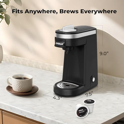 CHULUX Single Serve Coffee Maker for K Capsule and Ground Coffee, Single Cup Coffee Machine, Black - color: A-Black