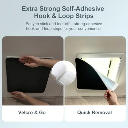 RV Roof Vent Blackout Shade - 16x16 Inch Skylight Window Insulator - UV Rays Protection Camper Trailer Fan Sun Cover - size: 16"x16"