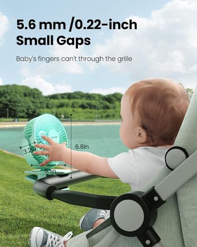 Gaiatop Portable Clip on Fan Battery Operated, Small Powerful 3 Speed Quiet 360° Rotate, USB Rechargeable Mini Personal Cooling Fan for Desk Table Home Office Stroller Camping Women Gifts Green - color: green
