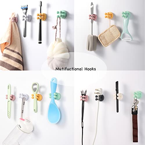 iBetterLife Adhesive Silicone Toothbrush Holder - 6Pcs Multi-Function Waterproof Wall Mounted Single Hook for Hanging Tooth Brushing, Utility Plug Holder for Bathroom Kitchen Living Room Office, Green - color: Green