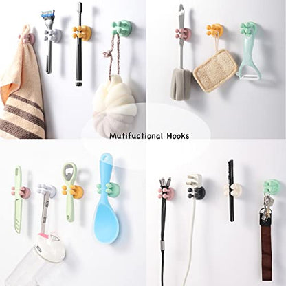 iBetterLife Adhesive Silicone Toothbrush Holder - 6Pcs Multi-Function Waterproof Wall Mounted Single Hook for Hanging Tooth Brushing, Utility Plug Holder for Bathroom Kitchen Living Room Office, Green - color: Green