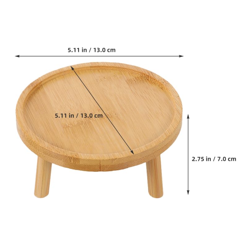 DOITOOL 5 Inch Small Indoor Plant Stand for Flower Pots Round Wooden Plant Stool Pedestal Succulent Holder Display Riser for Tabletops Living Rooms Bonsai and Home Decor