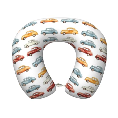 Vintage Car Travel Pillow Comfortable Soft Memory Foam Neck Pillow for Travel Airplane Driving Office - color: Color-3