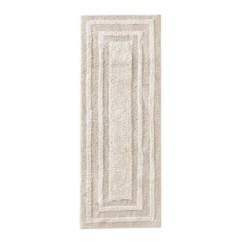 Eddie Bauer - Bathroom Rug, 100% Soft Plush Tufted Cotton Runner Rug, Highly Absorbent, Quick-Dry, and Skid-Resistant Backing (Logan Beige, 22" x 60") - color: Beige, style: 22" x 60"