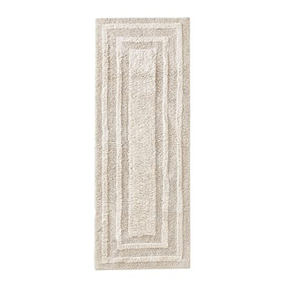Eddie Bauer - Bathroom Rug, 100% Soft Plush Tufted Cotton Runner Rug, Highly Absorbent, Quick-Dry, and Skid-Resistant Backing (Logan Beige, 22" x 60") - color: Beige, style: 22" x 60"