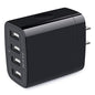 Wall Charger, USB Charger Adapter, AILKIN 4.8A 4Multi Port Fast Charging | USBA Station Power Base Block Plug Cube Brick for iPhone 17 16 15 14 SE 13 12 Pro Max/X/Plus, Samsung A17/S25/S26 Kindle Plug - color: Black