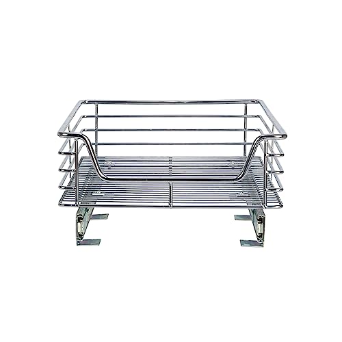 Household Essentials Chrome-Plated Steel Pull-Out Basket Organizer - size: 14.5" - Extended, style: Single Tier