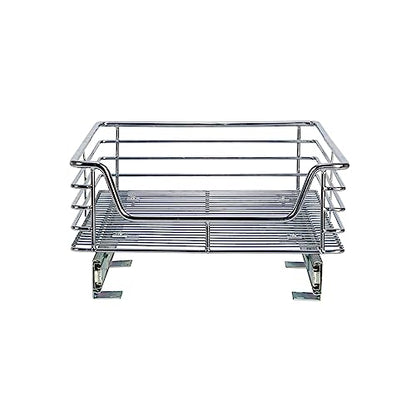 Household Essentials Chrome-Plated Steel Pull-Out Basket Organizer - size: 14.5" - Extended, style: Single Tier