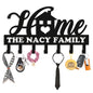 Personalized Key Holder for Wall, Metal Key Holder Wall Mount, Sweet Home Coat Rack for Living Room Bedroom Entryway, Mounted Key Hanger with Hooks, Housewarming Gift (05-Home) - color: 05-Home