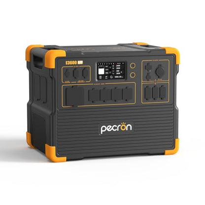 PECRON Portable Power Station 3072Wh E3600LFP, 5x3600W AC Outlets Power Station, LiFePO4 Battery Backup Expanded to 18.43kWh, Fast Charging Solar Generator for Home Use, RV, Camping, CPAP, Emergencies - style: E3600LFP
