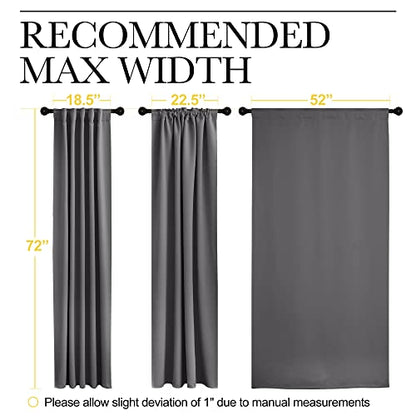 NICETOWN Bedroom Blackout Draperies and Window Treatment- (Gray Color) 52 Width X 72 Length, 2 Panels Set, Solid Blackout Curtain Panels - color: Grey, size: 52"W x 72"L (Pack of 2)