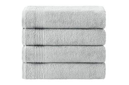 Ozdilek 4-Piece Bath Towels, 27x54, 100% Turkish Cotton, Luxury Quick Dry, Extra Large, Fade-Resistant, Eco-Friendly, Spa Towel, Comfortable (Grey) - color: Grey