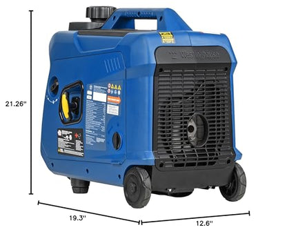 Westinghouse 4000 Peak Watt Super Quiet Portable Inverter Generator, Wheel & Handle Kit, RV Ready 30A Outlet, Gas Powered, CO Sensor, Parallel Capable - style: 4000 Watts - Gas Only - Recoil Start