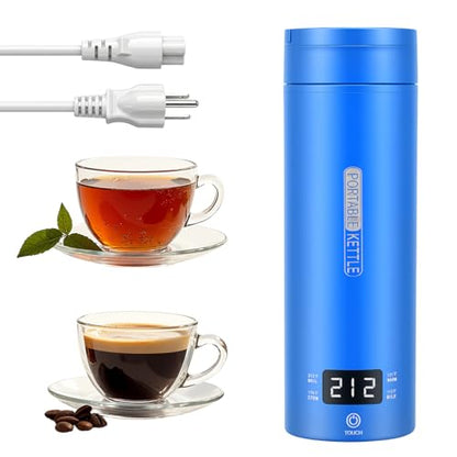 Travel Kettle,Portable Electric Kettle with Temperature Control, Brews Two Cups of Coffee, 316 Stainless Steel Inner Tank, Elegant Blue - color: bule