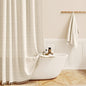 BTTN Stall Fabric Shower Curtain - 54x72 Inches Boho Linen Heavy Duty Tassel Shower Curtain Set with 10 Hooks, Narrow Rustic Modern Farmhouse Neutral Thick Shower Curtains for Bathroom - Cream/Beige - color: A - Cream, size: 54"W x 72"L (Pack of 1)