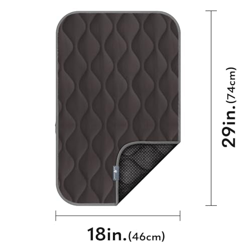 Paw Inspired Washable Padded Crate Mats for Dogs | 29” x 18” Pad, Fits 30-inch Kennels | Leakproof, Waterproof Bottom, Plush Pet Beds (Gray) - color: Gray, size: 30 Inch