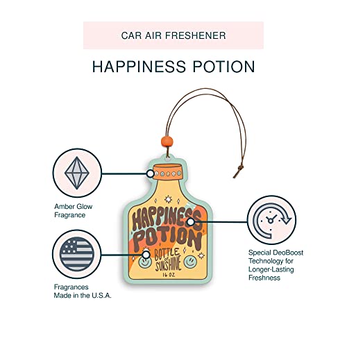 Studio Oh! Kind To All Kinds Set of 2 Hanging Car Air Freshener, Long-Lasting Fragrance, Odor Eliminator, Scented Car Accessory for Auto Interior, Decorative Air Freshener, 4 x 7.5 in