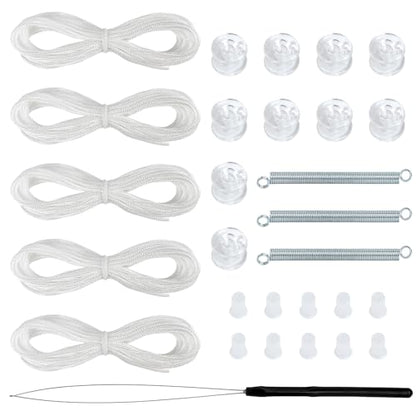 NOVINO RV Blinds Repair Kit for Camper Window, Pleated RV Shade Repair Kit, Camper Blinds String Maintain for Day Night Pleated Window Shade-White - color: White