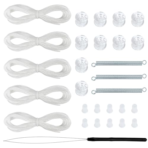 NOVINO RV Blinds Repair Kit for Camper Window, Pleated RV Shade Repair Kit, Camper Blinds String Maintain for Day Night Pleated Window Shade-White - color: White