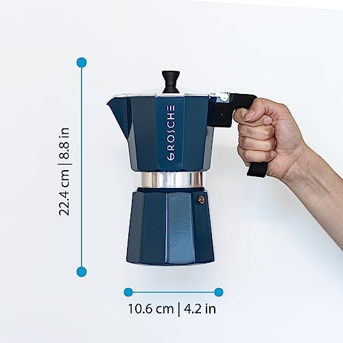 GROSCHE Milano Stovetop Espresso Maker Moka Pot 9 Espresso Cup, 15.2 oz, Blue. Stove top Coffee Maker Moka Italian Espresso greca Coffee Maker Brewer Percolator - color: Blue, size: 9 espresso cups