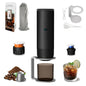 3-in-1 Portable Coffee Maker, 15 Bar Portable Espresso Machine with LED Display and 90ml Sink, Travel Coffee Maker Self-Heating Compatible with Ground Coffee & Capsules(Ns&DG) for RV, Office (Black) - color: Black