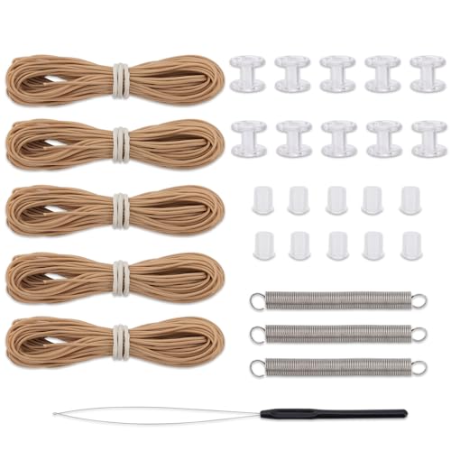 RV Pleated Shade Repair Kit, RV Window Shade Restringing Kit, Repair and Maintain of Day Night Pleated Shade (Tan) - color: Tan