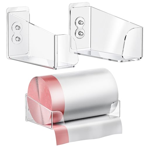 Acrylic Trash & Garbage Bag Holder Dispenser Wall Mounted, Easy Access Trash & Garbage Bags Roll Storage Organizer Container for Cabinet Door, Under Sink, Wall, Bathroom (Medium)