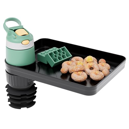Upgraded Car Seat Tray for Kids Car Seat Tray with Expandable Base for Snacks, Toys, Books, Entertainment Kids Travel Essentials Fits 2.8''-3.2'' Cup Holders (1, Standard Base) - size: Standard Base