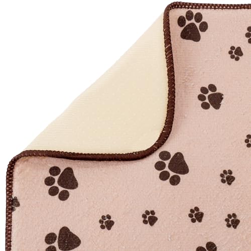 Kitchen Basics Microfiber Pet Bowl Feeding Mat, Anti-Skid and Absorbent, 10 Inch x 20 Inch