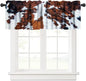 Farmhouse Cowhide Valance, Abstract Brown White Cow Fur Western Animal Skin Print Blackout Short Window Curtain for Kitchen Bedroom Living Room, 54x18inch - color: Cowhide-8