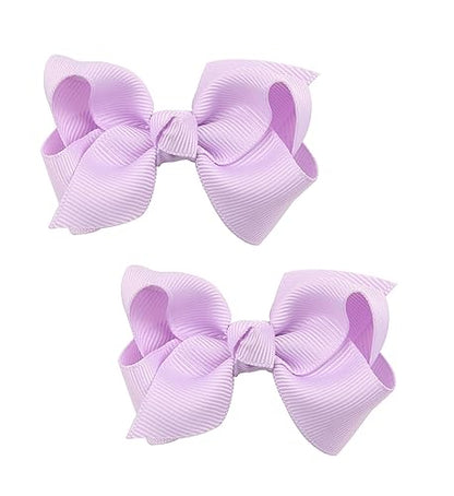 Baby Girl's 2Pcs Cute 3 Inch Pure Color Bow-knot Hair Clip for Photography Travel Daily Life (Lavender) - color: Lavender