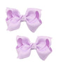 Baby Girl's 2Pcs Cute 3 Inch Pure Color Bow-knot Hair Clip for Photography Travel Daily Life (Lavender) - color: Lavender
