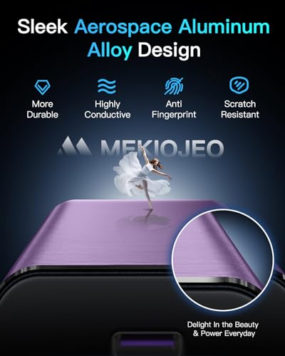 MEKIOJEO 12 Ports Aluminum Alloy 380W Charging Station Fast USB C Charger Block 65W Laptop GaN Charger for MacBook Pro/Air/iPad Pro/iPhone (Purple) - color: Purple