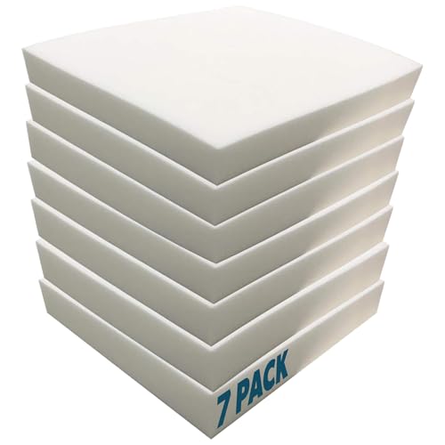 Foamma High Density Upholstery Foam, 1" x 24" x 24" 7-Pack - Couch Cushion Foam Replacement Pad, High Density Pad for Seats, Pillows, Chairs, and Craft Projects - color: High Density, size: 1" x 24" x 24", style: 7 Pack
