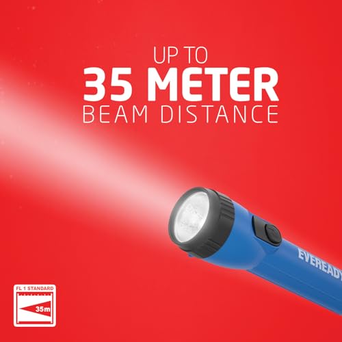 EVEREADY LED Flashlights (4-Pack), Bright Flashlights for Emergencies and Camping Gear, Flash Light with AA Batteries Included, Blue/Yellow (4-Pack) - color: Yellow / Blue, size: 4 Pack
