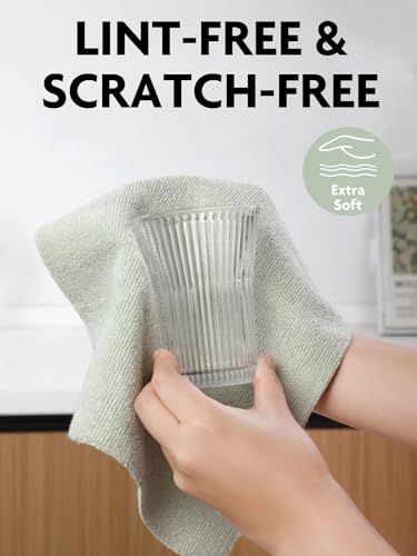 Fantasticlean Kitchen Towels - 80 Sheets - Reusable Washable Dishcloth Rolls, Super Absorbent, Premium Microfiber Cleaning Cloths, 10'' by 10'' (Pink,Blue,Tan,Moss Green) - color: Pink,blue,tan,moss Green