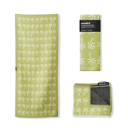 Nomadix Original Towel - Perfect for Beach, Pool, Travel, Camping, Yoga - Made with Recycled Materials - Super Absorbent - Sand Resistant - Breezy Palms Olive - 72.5x30 - color: Breezy Palms Olive