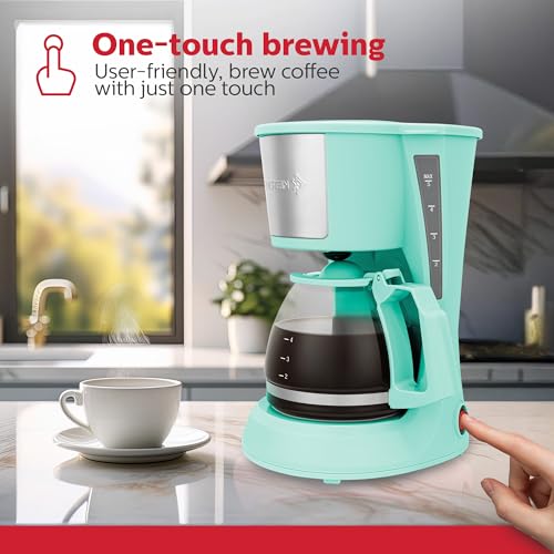 Holstein Housewares HH-0914701I 5-Cup Coffee Maker, Mint, 9.8x10x5.7 - color: Mint, size: 5 Cup