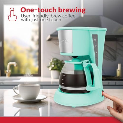 Holstein Housewares HH-0914701I 5-Cup Coffee Maker, Mint, 9.8x10x5.7 - color: Mint, size: 5 Cup