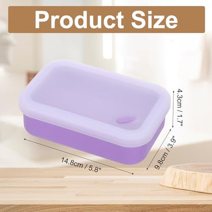 PATIKIL Leakproof Travel Soap Case, Silicone Travel Soap Container with Draining Layer Portable Bar Soap Holder for Bathroom Camping Gym, Translucent Purple - color: Translucent Purple