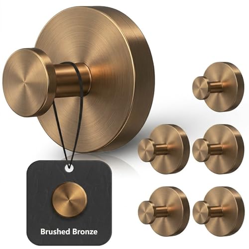 Shower Hooks for Inside Shower,Suction Cup Hooks for Glass Window,Removable Towel Hooks for Bathrooms,6 Packs(Bronze) - color: Bromze, size: 6 Pack