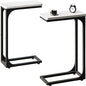 QEEIG Narrow C Shaped Side Table Set of 2 Living Room Sets Slim Couch Tray Tables Skinny Thin Small Modern 7 inch Width, White and Black (017-18WB) - color: D. White & Black, size: 7.1" Width