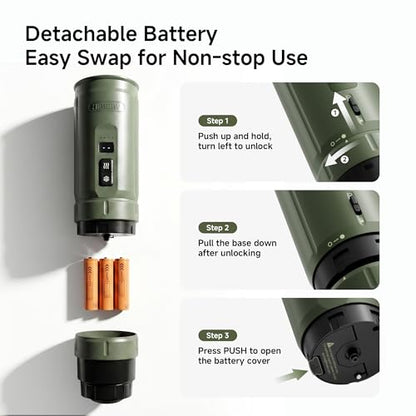 HIBREW H4C Classic - Portable Electric Espresso Machine, USB-C Rechargeable Coffee Maker with Removable Battery, Compatible with Ground Coffee & NS Capsules, Travel & Home(Green) - color: Green