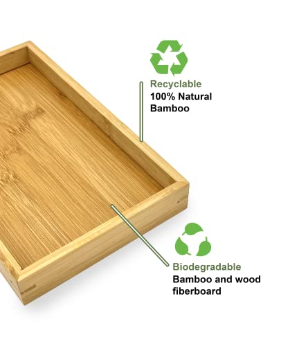 Natural Bamboo Serving Tray Platter 13 x 9 Rectangular, Bamboo - color: Bamboo, size: 13" x 9" x 1.2"