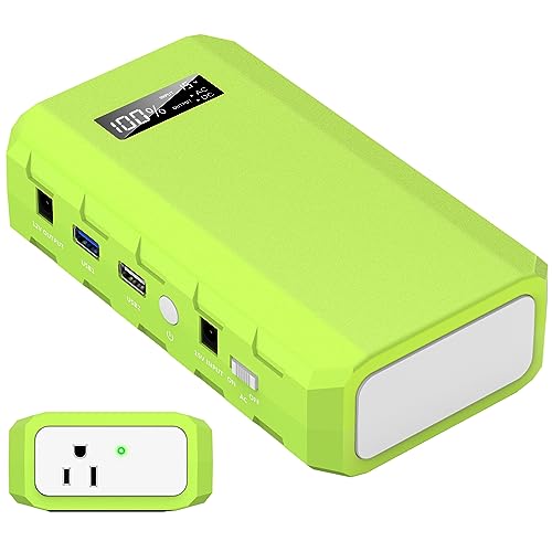 powkey Portable Power Station with AC Outlet, 65W/110V External Battery Pack 24000mAh/88.8Wh Power Pack, Portable Power Source Supply Backup for Outdoor Tent Camping Home Office - color: A-Green