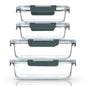 M MCIRCO [80 oz & 36 oz Extra Large Glass Food Storage/Baking Containers Set with Lids, 2 Pack 80 oz(10 cup)&2 Pack 36 oz (4.5 cup) Airtight Glass Container,Microwave,Oven,Freezer and Dishwasher - color: gray