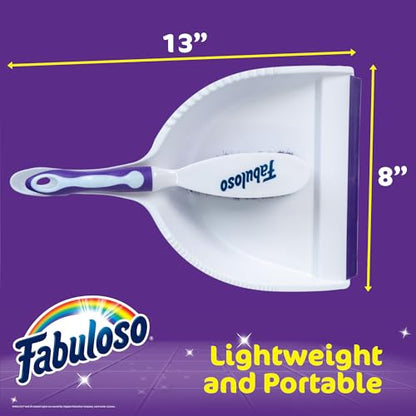 Fabuloso Brush and Dustpan Set Compact Hand Broom Floor Sweeper with Snap-Together Storage and Hanging Hole Quick Sweeping for Kitchen Bathroom Office and Car White and Purple Single Set - size: Brush & Dustpan