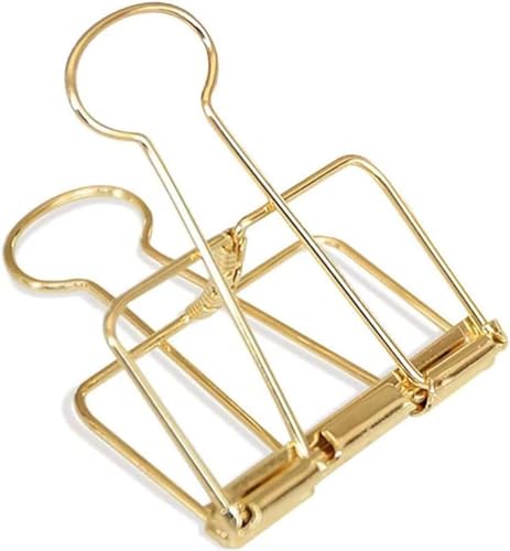 4Pcs Gold Hollow Out Long Tail Wire Binder Clips Paper Binder Clip Large Binder and Paper Clips Small in Size and Light in Weight,Clips, Clamps,Office Products Tape, Adhesives and Fasteners 51mm
